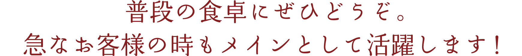 普段の食卓にぜひどうぞ。急なお客様の時もメインとして活躍します。